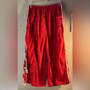 DAILY PRACTICE Vibrant Red Women's Track Pants with Side Ties